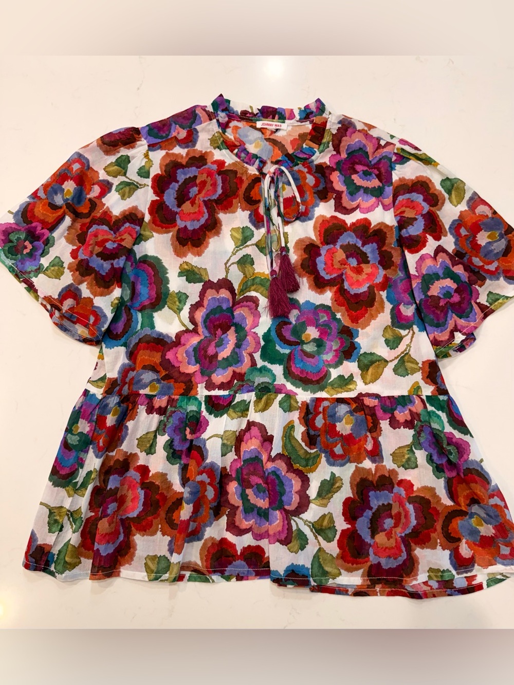 EUC – Johnny Was Multi Color Floral Tunic – Medium